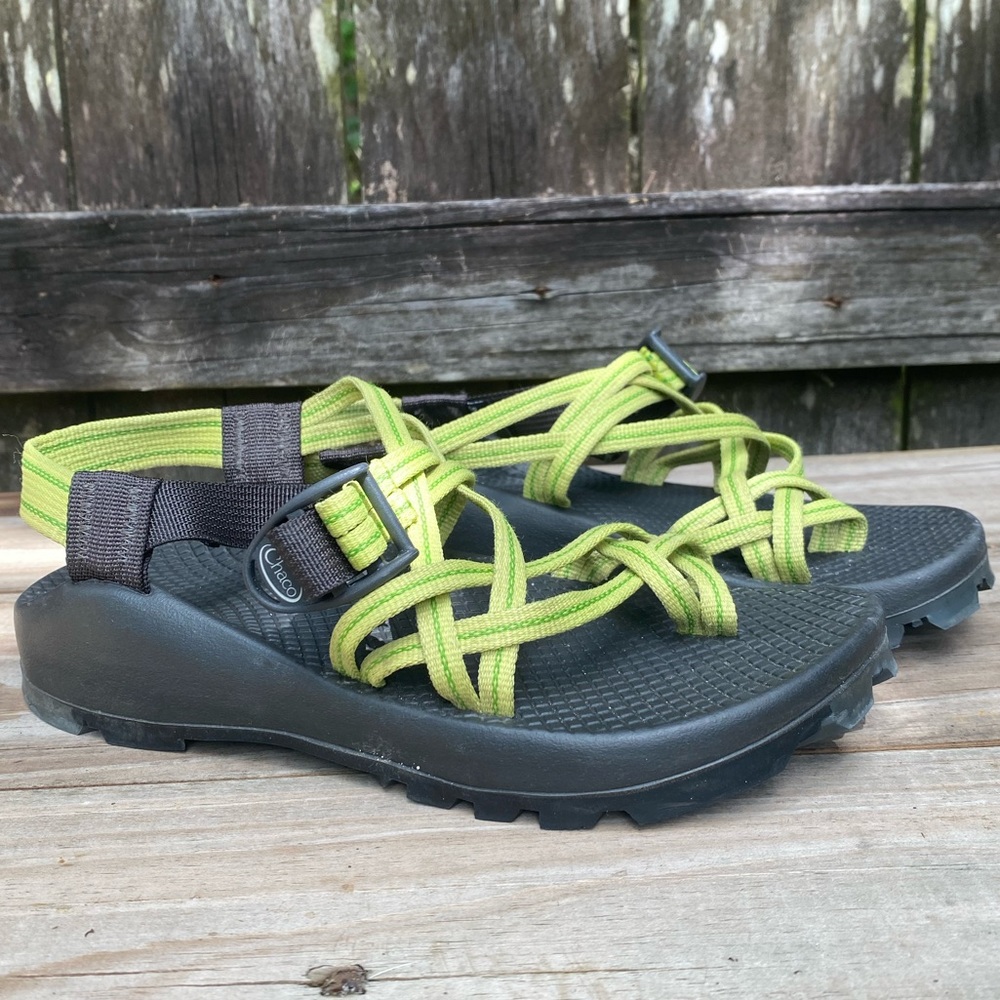 Chaco ZX/2 Green Black Striped Women's 6 Water Shoes Sandals Vibram Soles